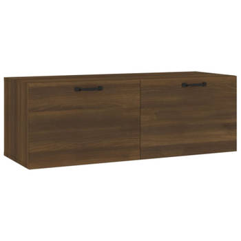 vidaXL Wandkast 100x36,5x35 cm bewerkt hout bruin eikenkleur