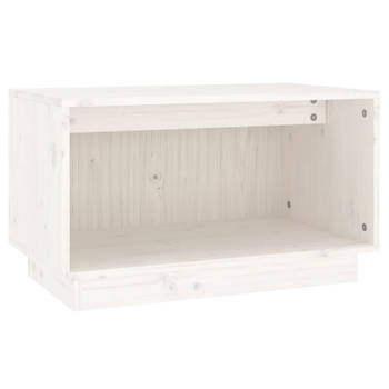 vidaXL Tv-meubel 60x35x35 cm massief grenenhout wit