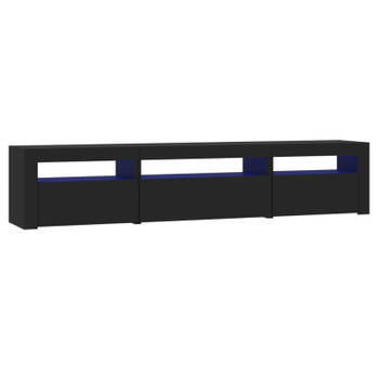 vidaXL Tv-meubel met LED-verlichting 195x35x40 cm zwart