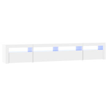 vidaXL Tv-meubel met LED-verlichting 240x35x40 cm hoogglans wit