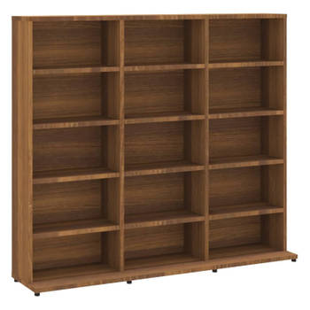 vidaXL Cd-kast 102x23x89,5 cm bewerkt hout bruin eikenkleur