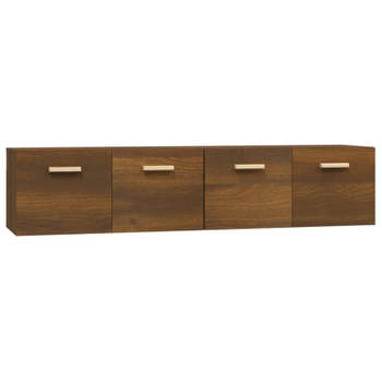 vidaXL Wandkasten 2 st 80x35x36,5 cm bewerkt hout bruin eikenkleur