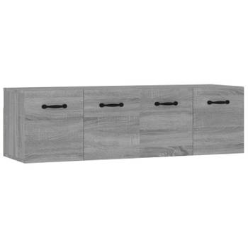 vidaXL Wandkasten 2 st 80x35x36,5 cm bewerkt hout grijs sonoma eiken