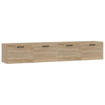 vidaXL Wandkasten 2 st 100x36,5x35 cm bewerkt hout sonoma eikenkleurig