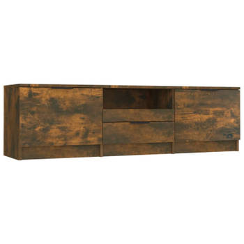 vidaXL Tv-meubel 140x35x40 cm bewerkt hout gerookt eikenkleurig