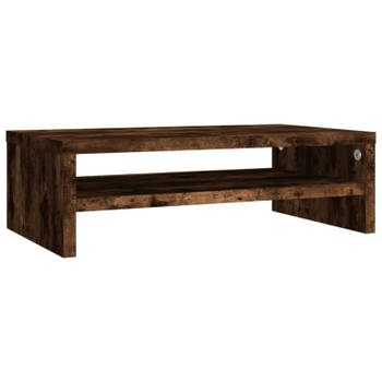 vidaXL Monitorstandaard 42x24x13 cm bewerkt hout gerookt eikenkleurig