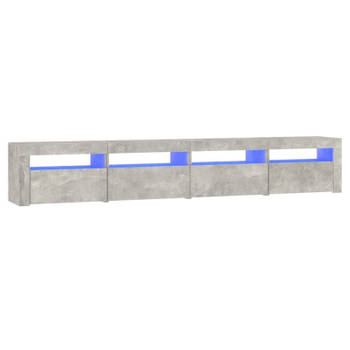 vidaXL Tv-meubel met LED-verlichting 240x35x40 cm betongrijs