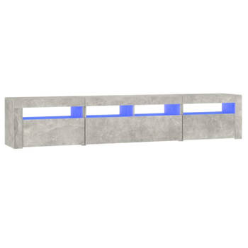 vidaXL Tv-meubel met LED-verlichting 210x35x40 cm betongrijs