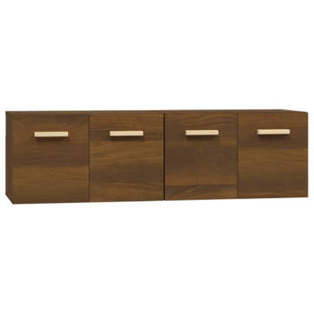 vidaXL Wandkasten 2 st 60x36,5x35 cm bewerkt hout bruin eikenkleur