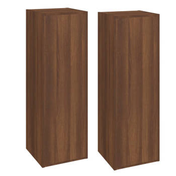 vidaXL Tv-meubelen 2 st 30,5x30x90 cm bewerkt hout bruin eikenkleur