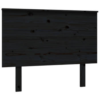 vidaXL Hoofdbord 104x6x82,5 cm massief grenenhout zwart