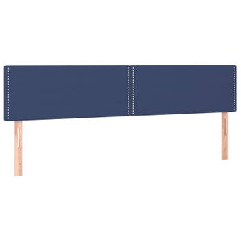 vidaXL Hoofdborden 2 st 100x5x78/88 cm stof blauw