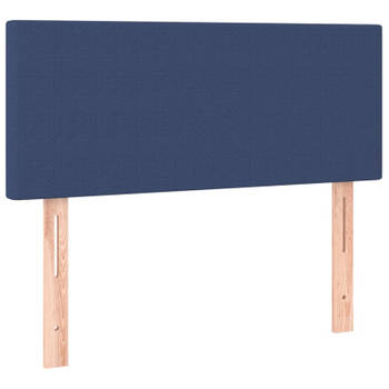 vidaXL Hoofdbord 100x5x78/88 cm stof blauw