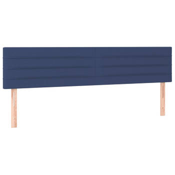 vidaXL Hoofdborden 2 st 80x5x78/88 cm stof blauw