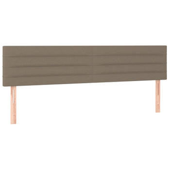 vidaXL Hoofdborden 2 st 100x5x78/88 cm stof taupe