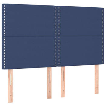 vidaXL Hoofdborden 4 st 72x5x78/88 cm stof blauw