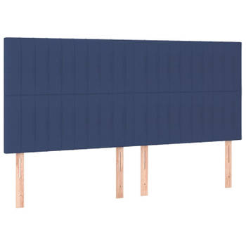 vidaXL Hoofdborden 4 st 100x5x78/88 cm stof blauw