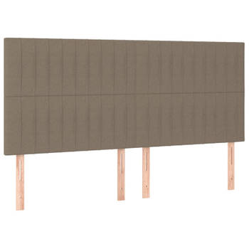 vidaXL Hoofdborden 4 st 100x5x78/88 cm stof taupe