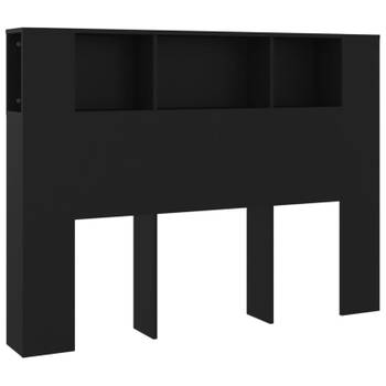 vidaXL Hoofdbordkast 140x18,5x104,5 cm zwart