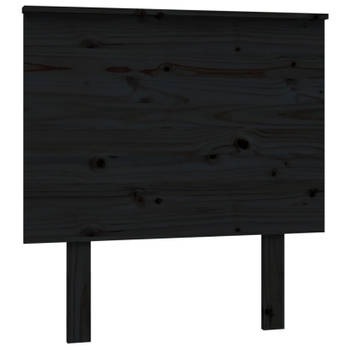 vidaXL Hoofdbord 79x6x82,5 cm massief grenenhout zwart