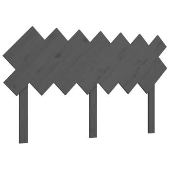 vidaXL Hoofdbord 151,5x3x81 cm massief grenenhout grijs