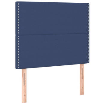 vidaXL Hoofdborden 2 st 80x5x78/88 cm stof blauw