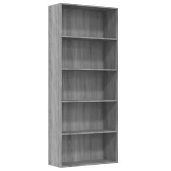 vidaXL Boekenkast 80x30x189 cm bewerkt hout grijs sonoma eikenkleurig