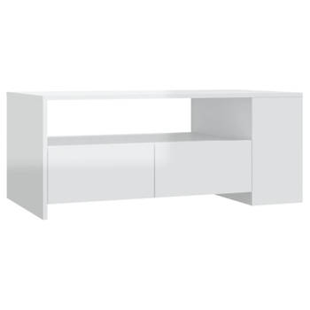 vidaXL Salontafel 102x55x42 cm bewerkt hout hoogglans wit