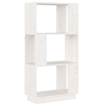 vidaXL Boekenkast/kamerscherm 51x25x101 cm massief grenenhout wit