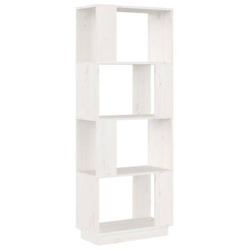 vidaXL Boekenkast/kamerscherm 51x25x132 cm massief grenenhout wit