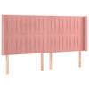 vidaXL Hoofdbord met randen 163x16x118/128 cm fluweel roze