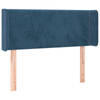 vidaXL Hoofdbord met randen 93x16x78/88 cm fluweel donkerblauw