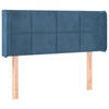 vidaXL Hoofdbord met randen 93x16x78/88 cm fluweel donkerblauw