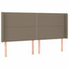 vidaXL Hoofdbord met randen 183x16x118/128 cm stof taupe