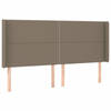 vidaXL Hoofdbord met randen 203x16x118/128 cm stof taupe