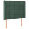 vidaXL Hoofdbord met randen 83x16x118/128 cm fluweel groen