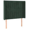 vidaXL Hoofdbord met randen 83x16x118/128 cm fluweel groen