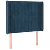 vidaXL Hoofdbord met randen 93x16x118/128 cm fluweel donkerblauw