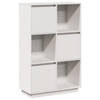 vidaXL Hoge kast 74x35x117 cm massief grenenhout wit