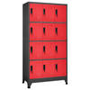 vidaXL Lockerkast 90x45x180 cm staal antracietkleurig en rood