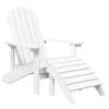 vidaXL Tuinstoel Adirondack met voetenbank HDPE wit