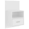 The Living Store Wandnachtkast - Bedkastje - 38 x 31 x 39.5 cm - Hoogglans wit