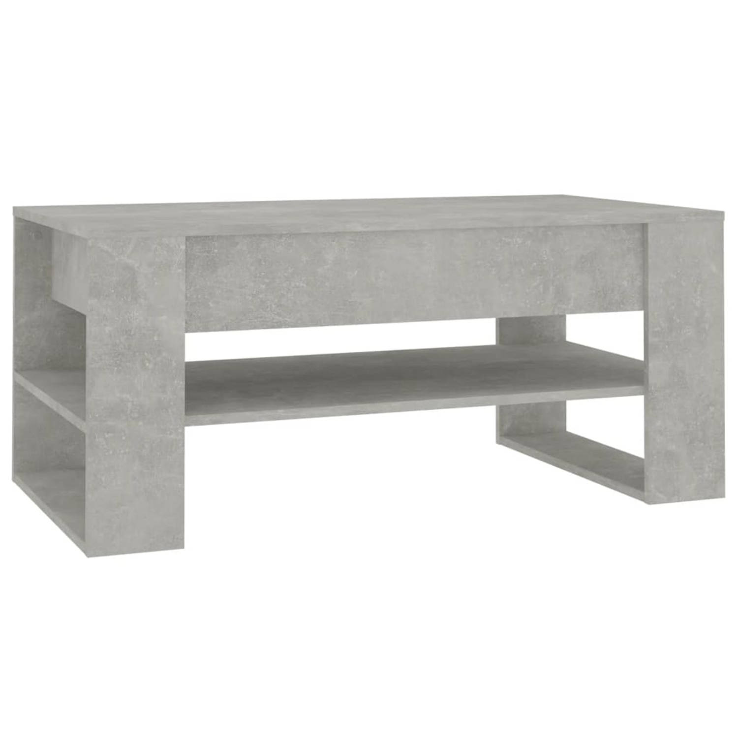 vidaXL Salontafel 102x55x45 cm bewerkt hout betongrijs