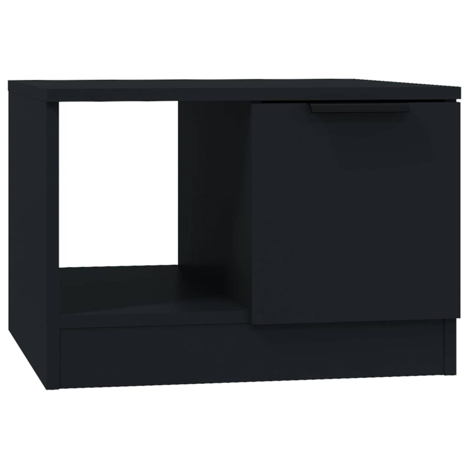 vidaXL Salontafel 50x50x36 cm bewerkt hout zwart