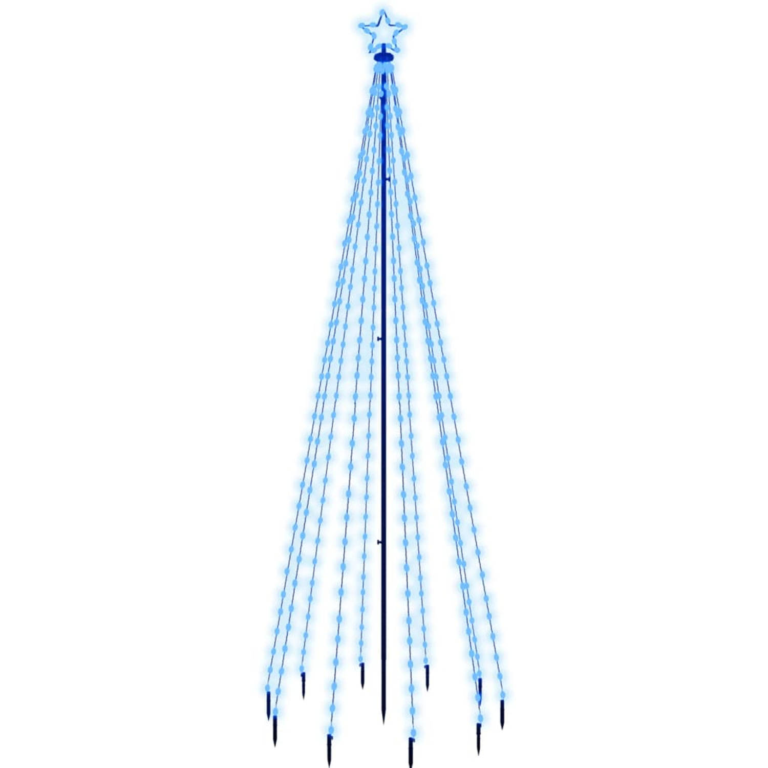 VidaXL kerstboom met grondpin 310 LED's blauw 300cm