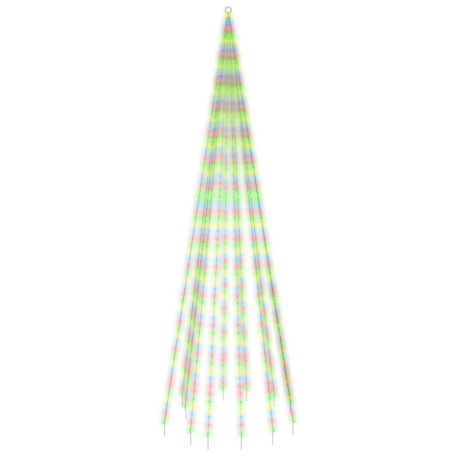 VidaXL vlaggenmast kerstboom 732 LED's meerkleurig 500cm
