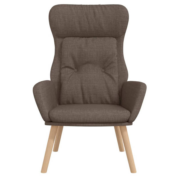 The Living Store Fauteuil - Comfortabele - dik gevoerde relaxstoel - Taupe - 70 x 77 x 94 cm (B x D x H)