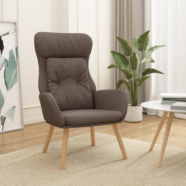 The Living Store Fauteuil - Comfortabele - dik gevoerde relaxstoel - Taupe - 70 x 77 x 94 cm (B x D x H)