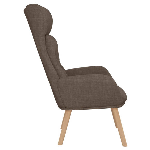 The Living Store Fauteuil - Comfortabele - dik gevoerde relaxstoel - Taupe - 70 x 77 x 94 cm (B x D x H)