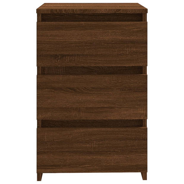 vidaXL Nachtkastjes 2 st 40x35x62,5 cm bewerkt hout bruin eikenkleur